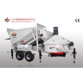 Full automatic wheel type mobile concrete mixing plant,10m3/h mini concrete batch plant for sale